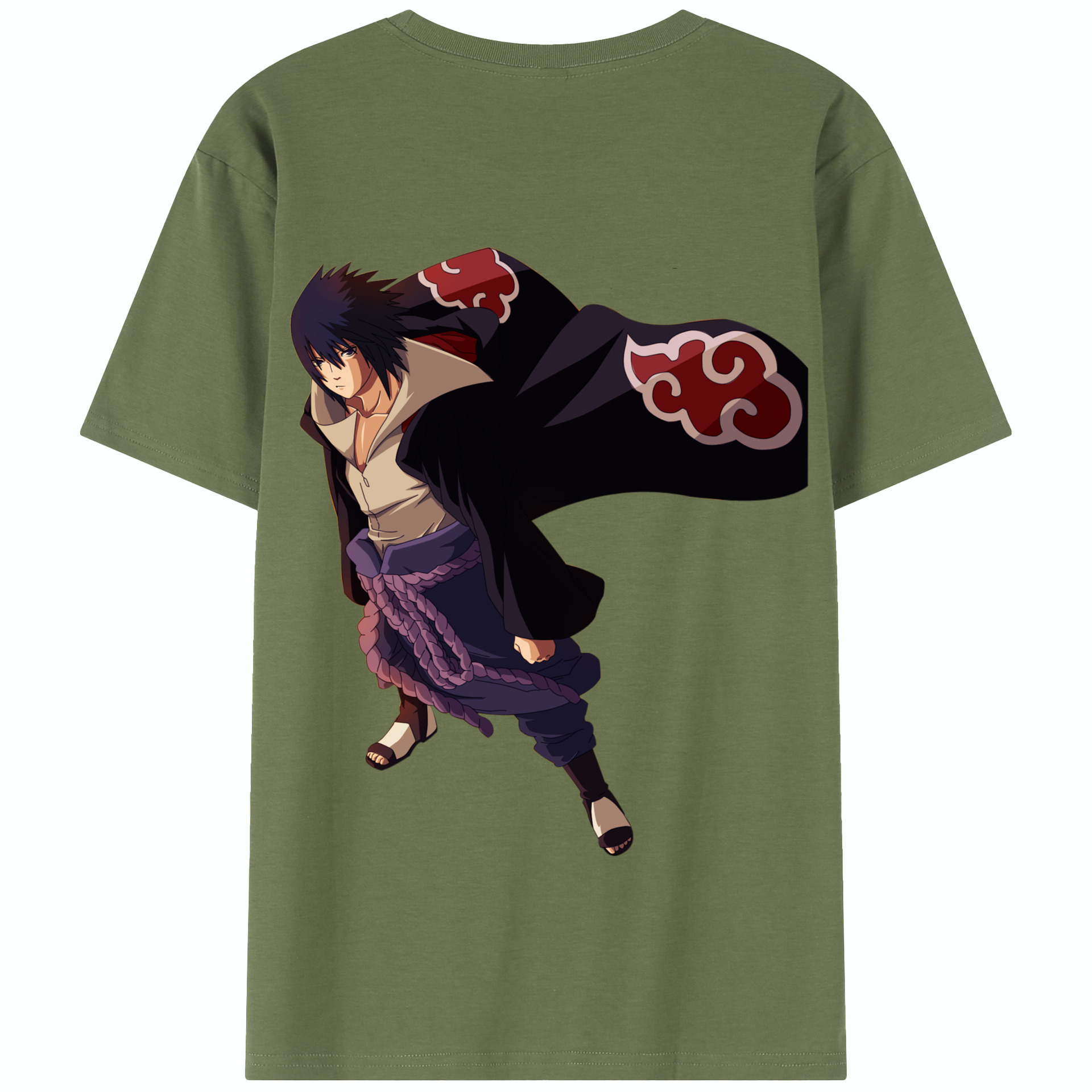 （画像用） NARUTO -ナルト- うちは サスケ Uchiha Sasuke 綿100％半袖Tシャツ（背面プリント）